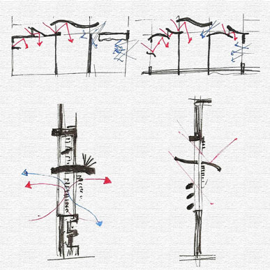 Sketches of initial daylighting investigations